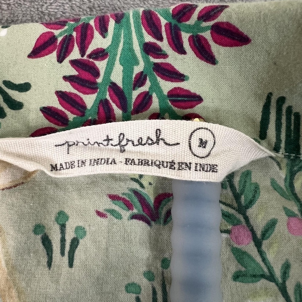 Printfresh Pajama Set Womens Medium Green Camels Courtyard Print Cotton PJs - Picture 6 of 7